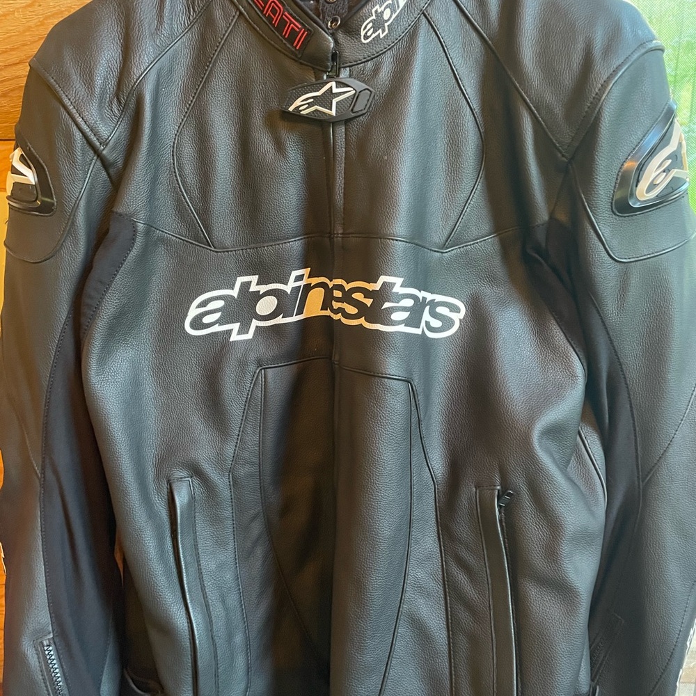 Alpinestars Black Leather Jacket with Mesh Design